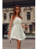 Dress with thin straps and ruffles, mint PR3214 - Online store - Boutique